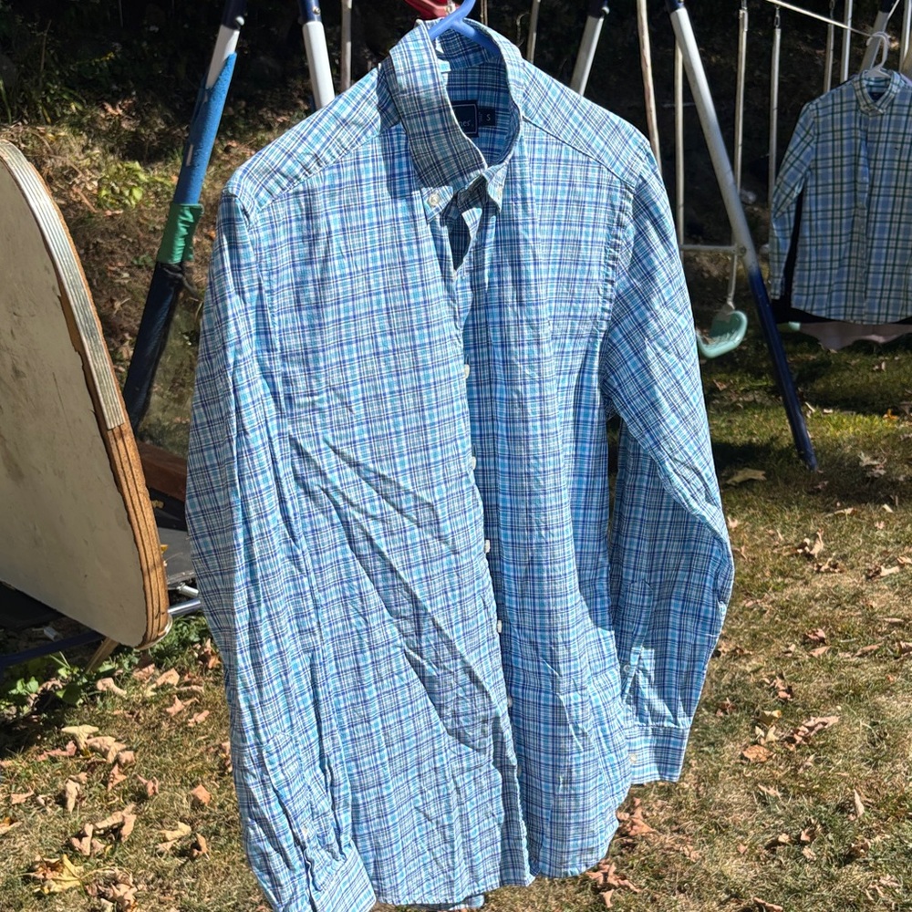 Vineyard Vines Light Blue Plaid Button Down Shirt